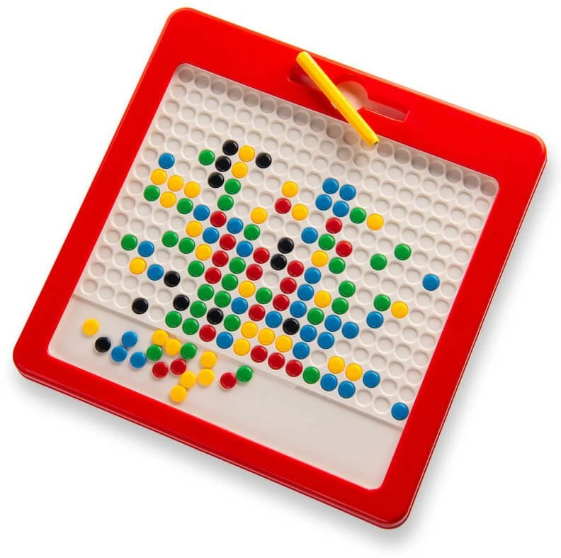 Magnetinė piešimo lenta MagPad Dots vaikams nuo 3 metų, lavina smulkiąją motoriką, raudona