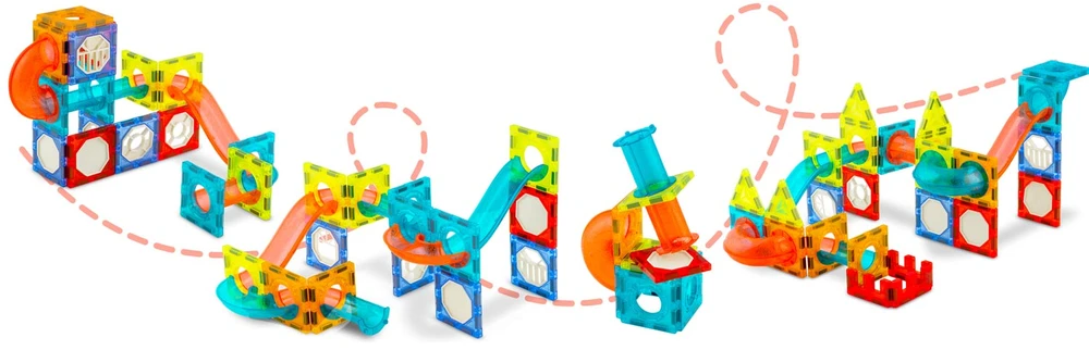 Magnetinės edukacinės konstruktoriaus kaladėlės su apšvietimu RK-763 Ricokids 110 vnt
