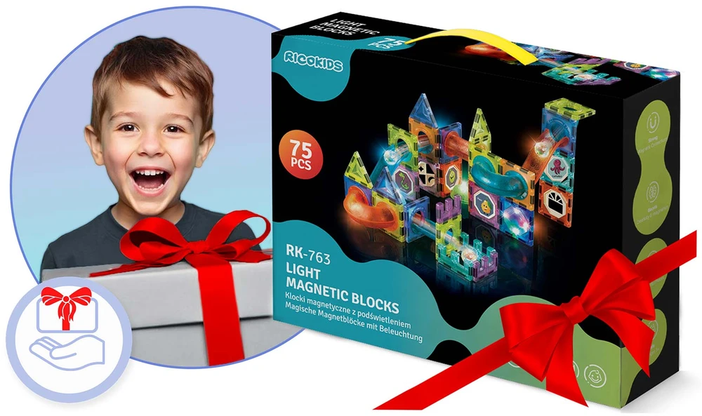 Magnetinės kaladėlės su apšvietimu RK-763 Ricokids