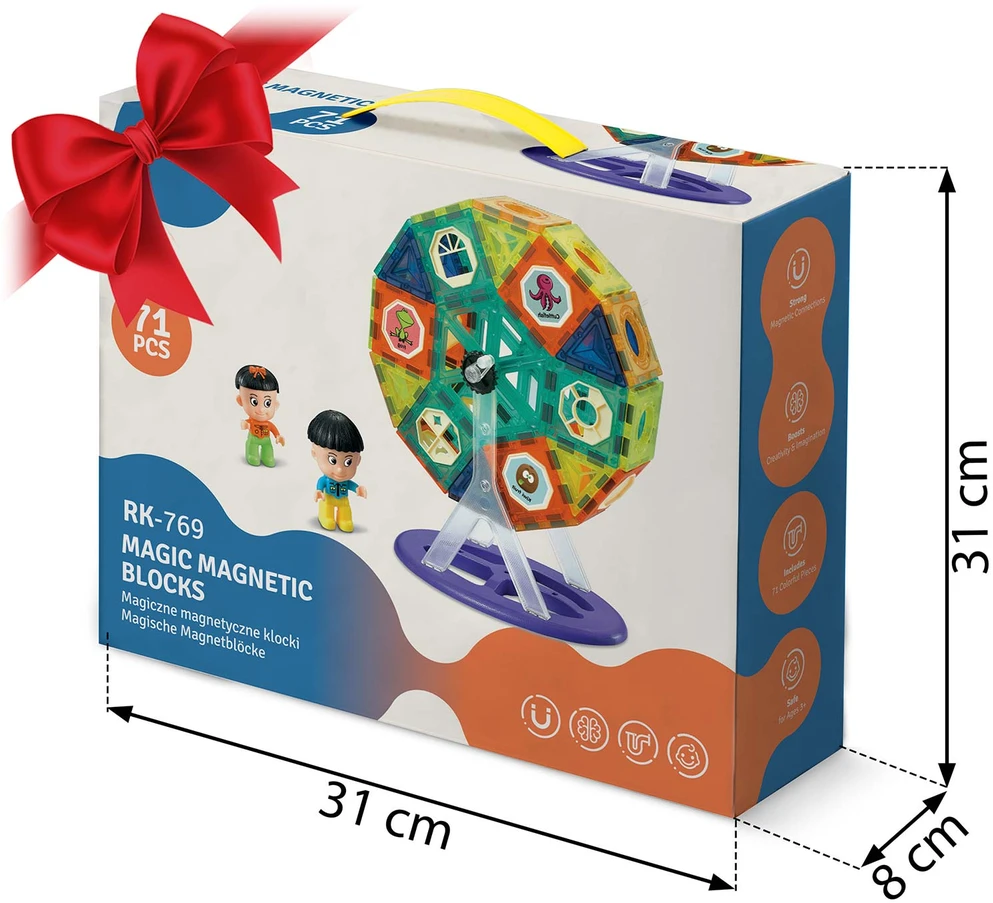 Magnetinės kaladėlės su karusele RK-769 Ricokids