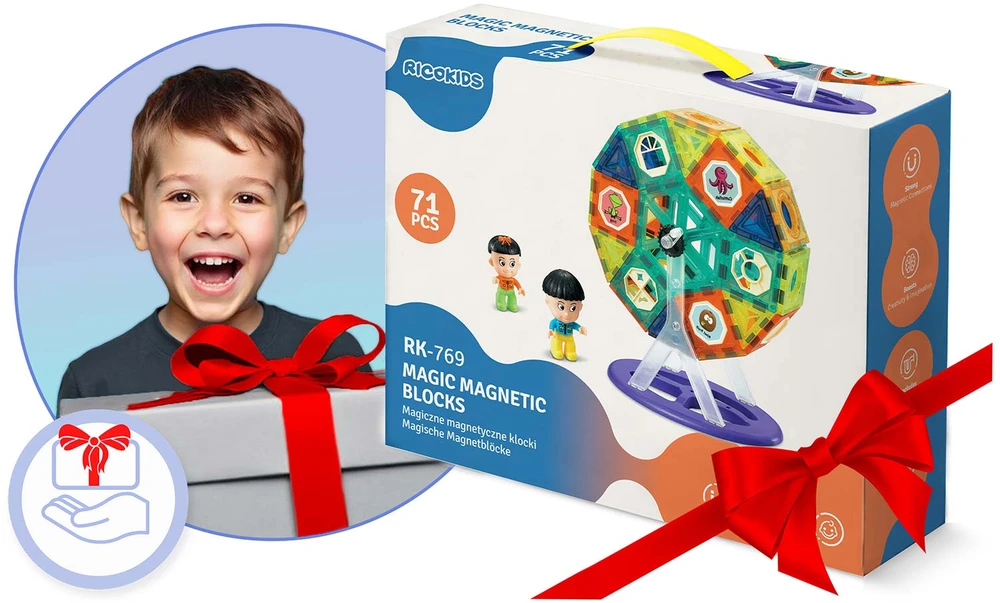 Magnetinės kaladėlės su karusele RK-769 Ricokids