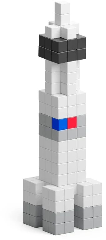 Magnetiniai PIXIO NASA kosminių astronautų konstruktoriaus rinkinys vaikams nuo 6 metų, 214 detalių, spalvotas