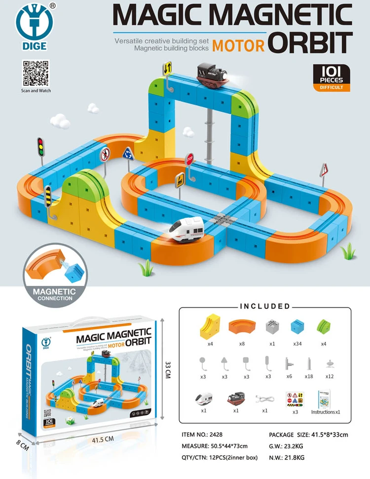 Magnetinis spalvotas takelis 101 vnt
