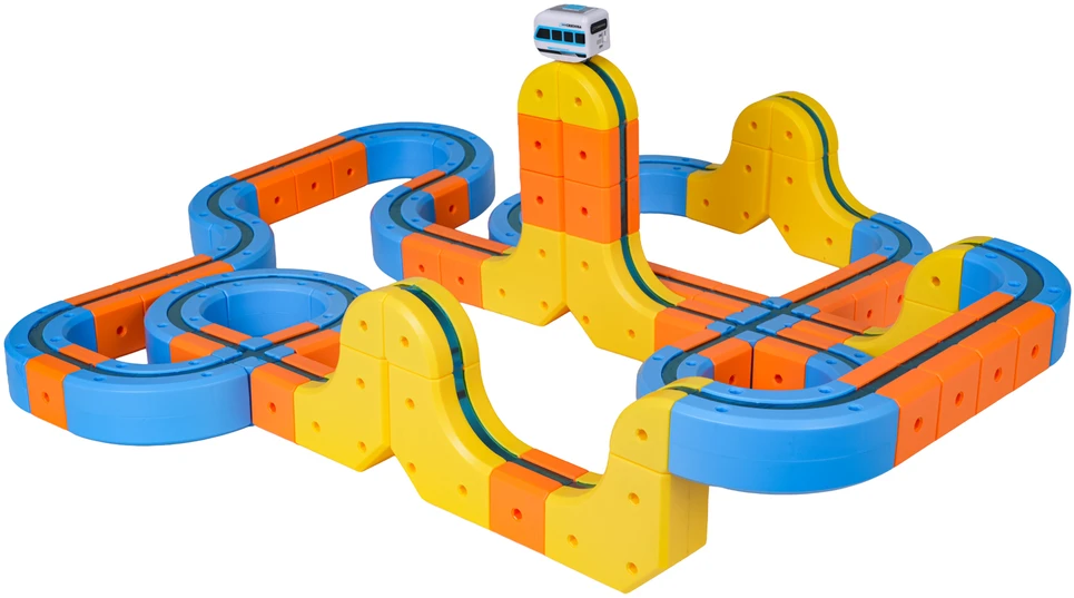 Magnetinis spalvotas traukinys 180 vnt