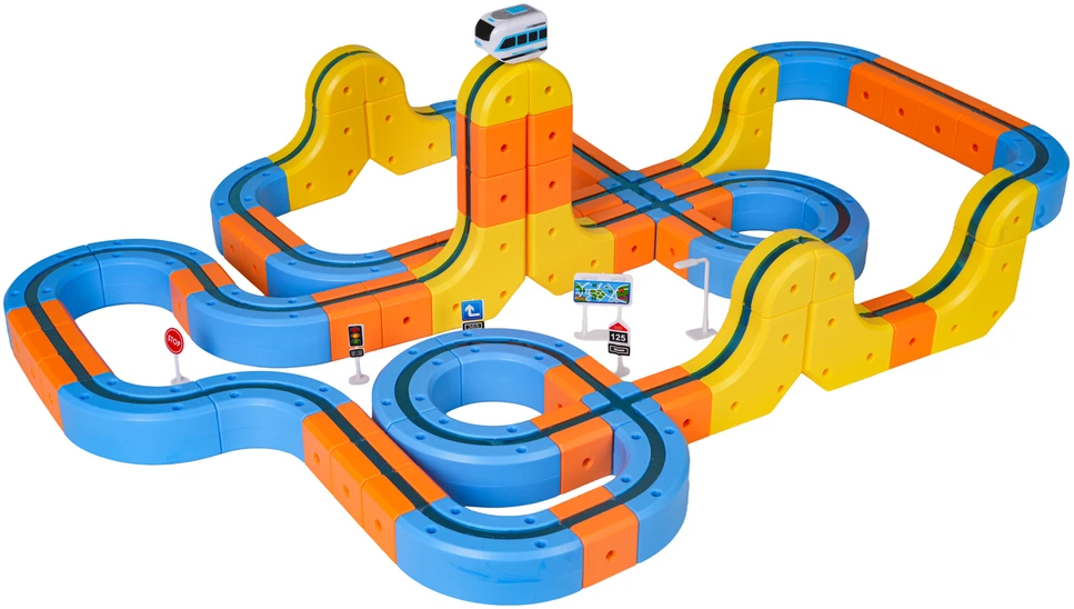 Magnetinis spalvotas traukinys 180 vnt