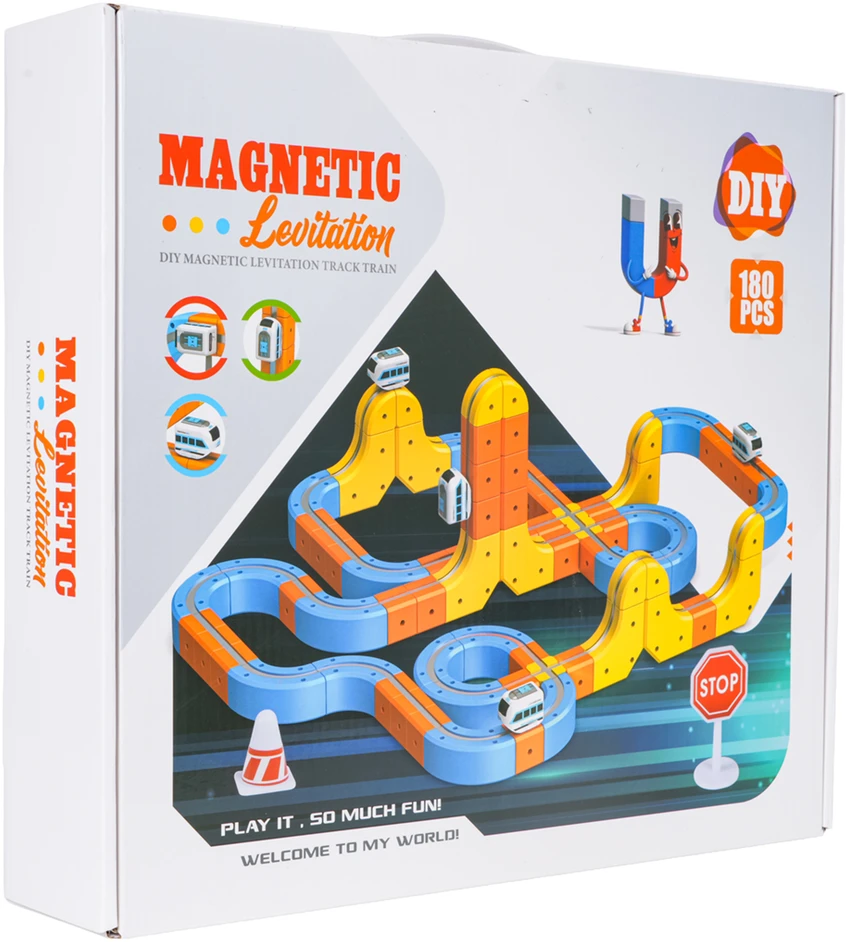 Magnetinis spalvotas traukinys 180 vnt