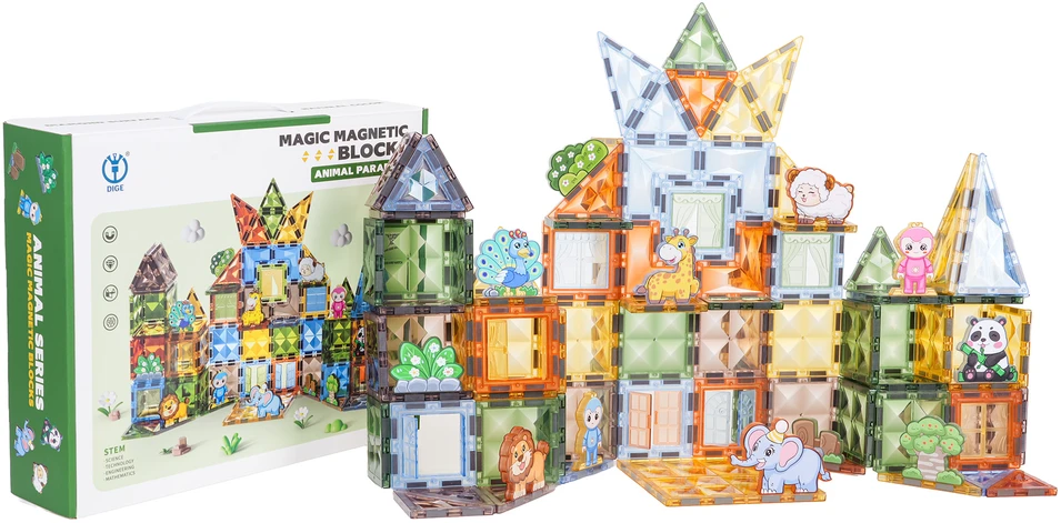 Magnetinių blokelių rinkinys 116 vnt