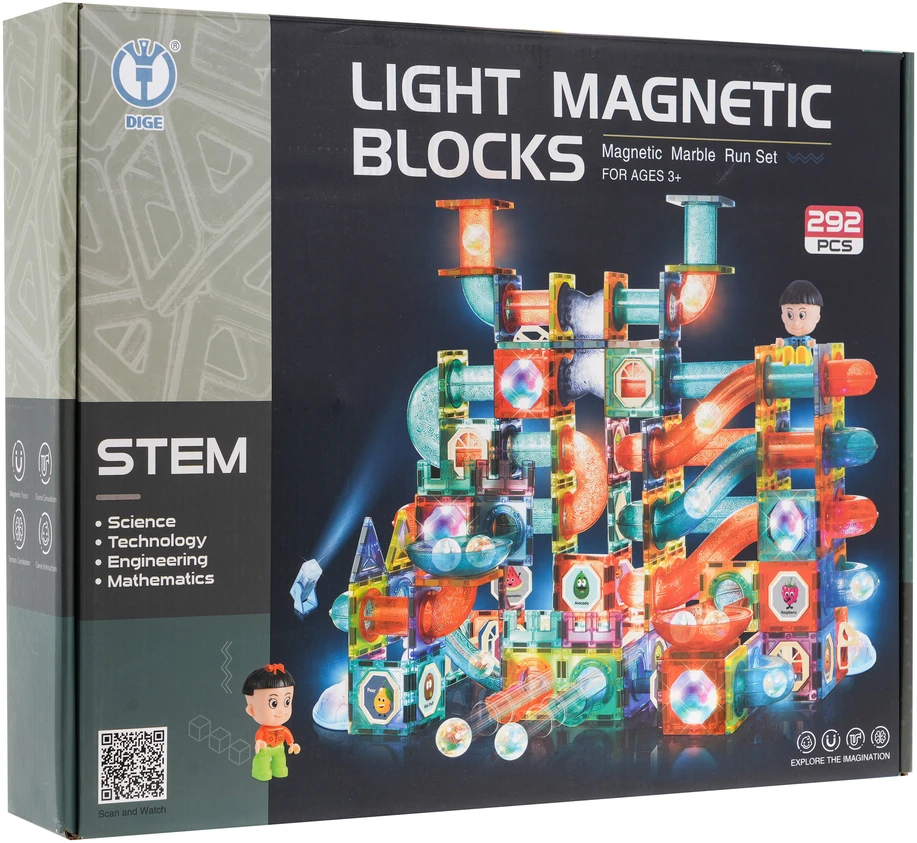 Magnetinių blokų rinkinys 292 elementai