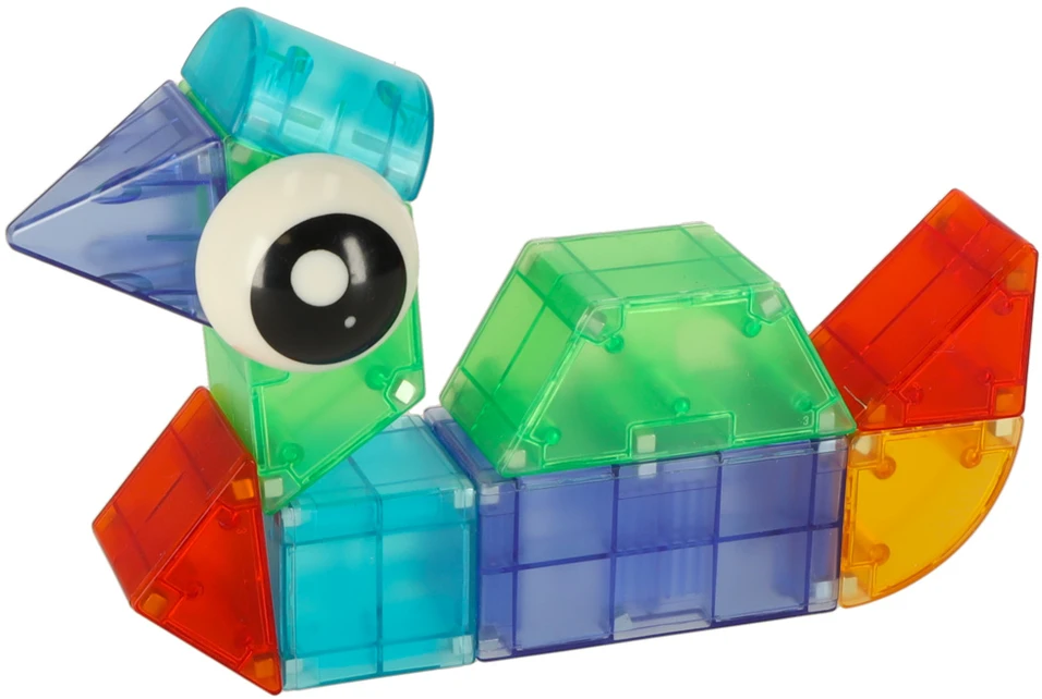 3D konstrukcinės magnetinės plytos LED šviečiančios 64 vnt.