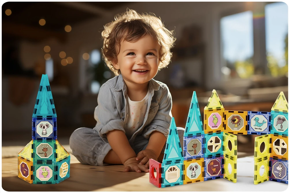 Magnetinių kaladėlių bokštas RK-768 Ricokids