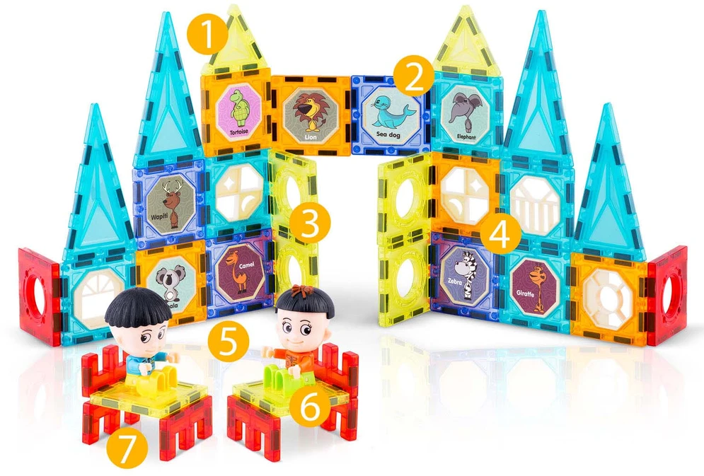 Magnetinių kaladėlių bokštas RK-768 Ricokids