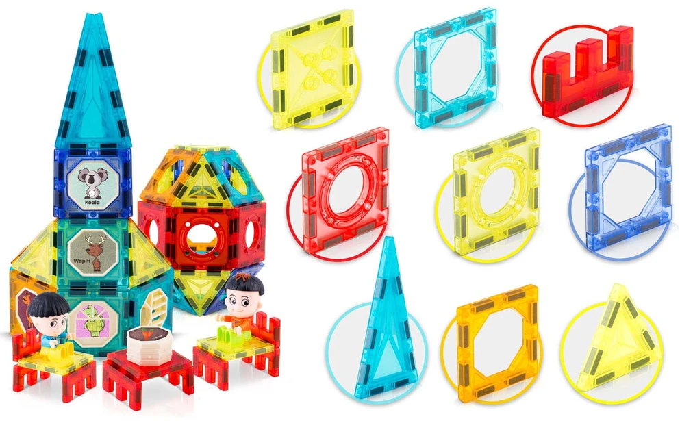 Magnetinių kaladėlių bokštas RK-768 Ricokids