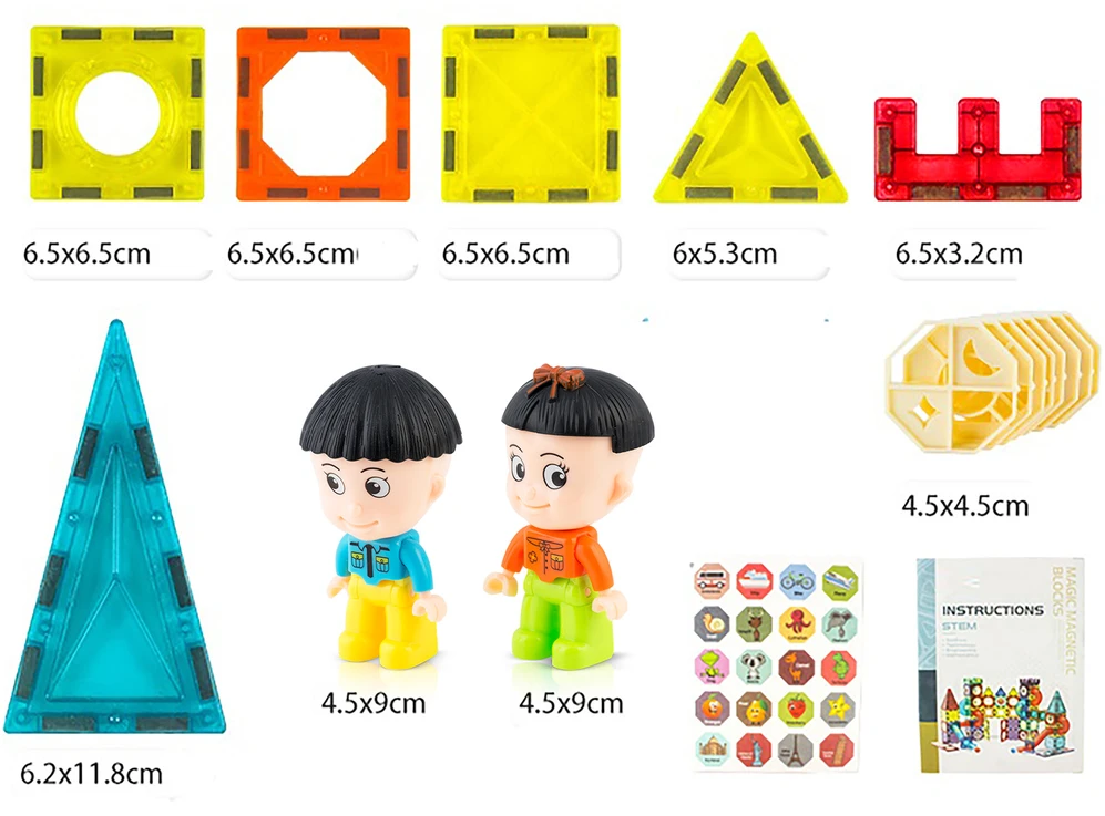Magnetinių kaladėlių bokštas RK-768 Ricokids