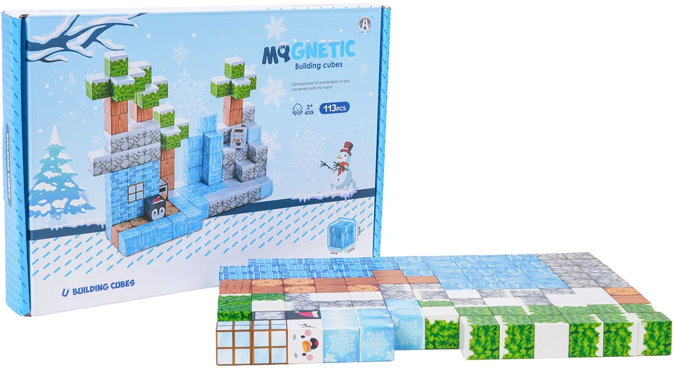 Magnetinių kaladėlių rinkinys 113 vnt