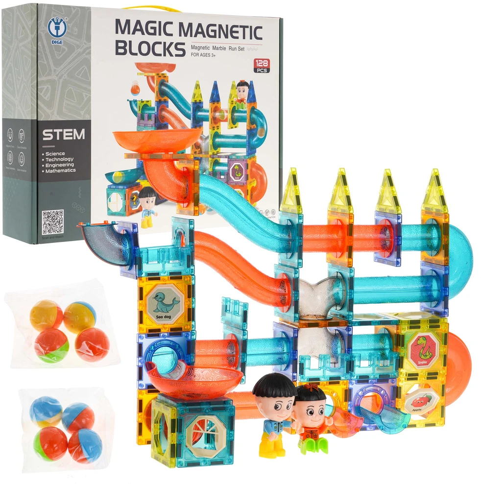 Klocki Magnetyczne Rinkinys 128 dalys