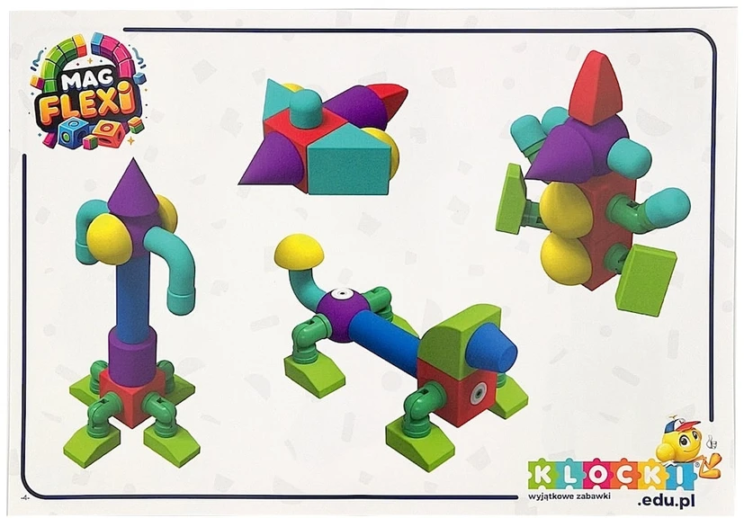 Magnetinių putų konstruktorius MagFlexi 100 detalių, vaikams nuo 3 metų, spalvotas