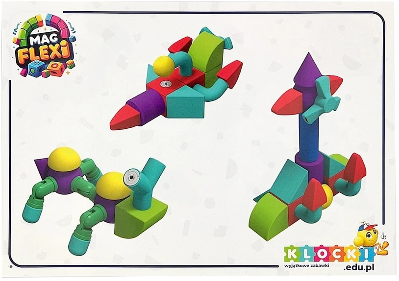 Magnetinių putų konstruktorius MagFlexi 100 detalių, vaikams nuo 3 metų, spalvotas