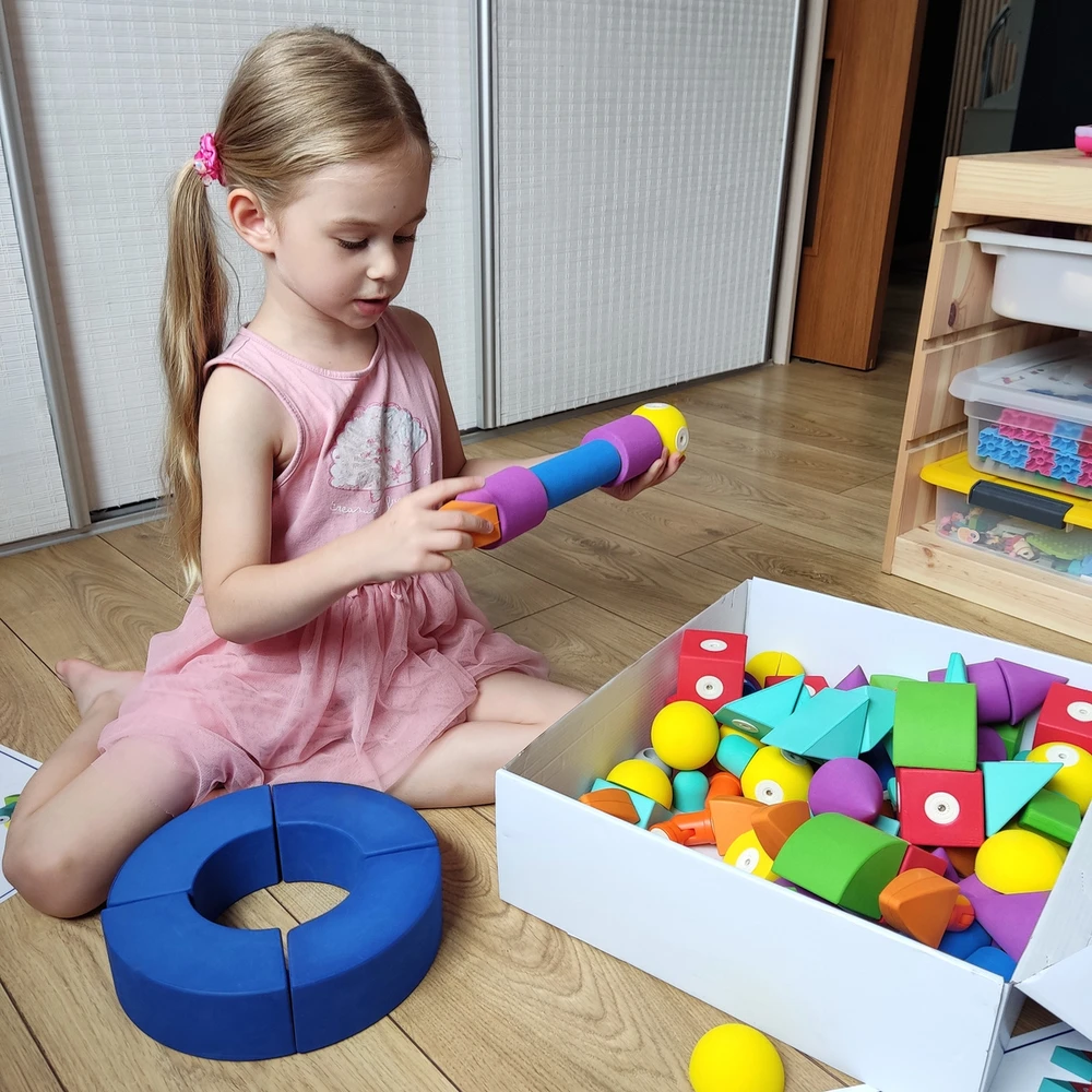 Magnetinių putų konstruktorius MagFlexi 100 detalių, vaikams nuo 3 metų, spalvotas