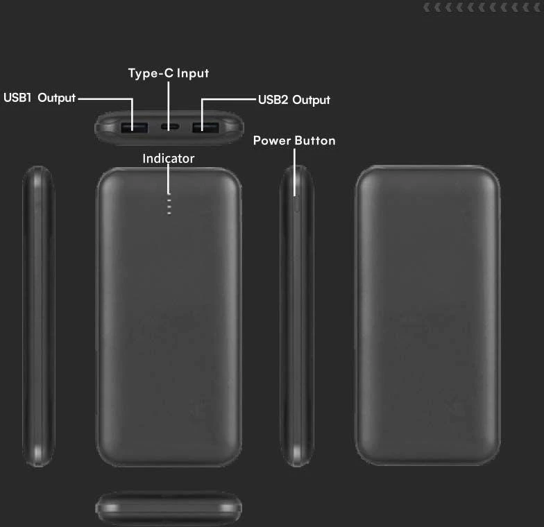 Maitinimo blokas V-TAC 10000mAh juodas VT-3527