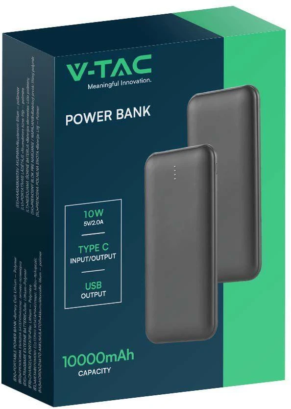 Maitinimo blokas V-TAC 10000mAh juodas VT-3527