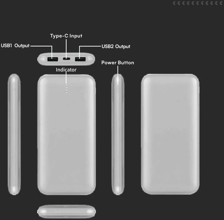 Maitinimo blokas V-TAC 10000mAh sidabrinis