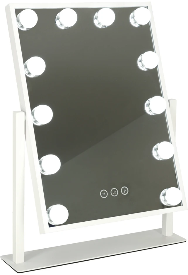 Kosmetinis veidrodėlis su LED lempomis ir USB jungtimi, 30x40cm