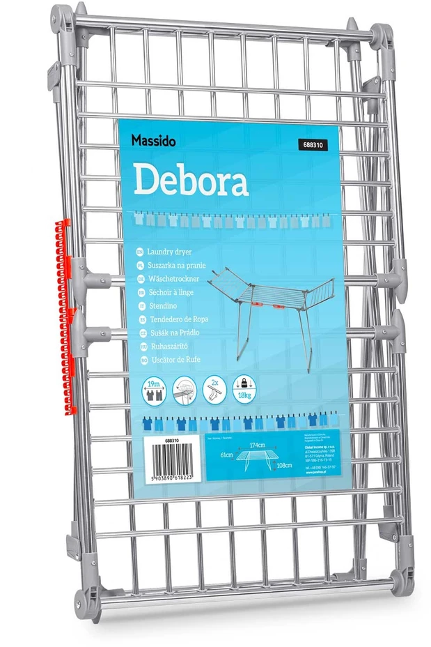 Massido Deboros nerūdijančio plieno skalbinių džiovinimo stovas, 19 m