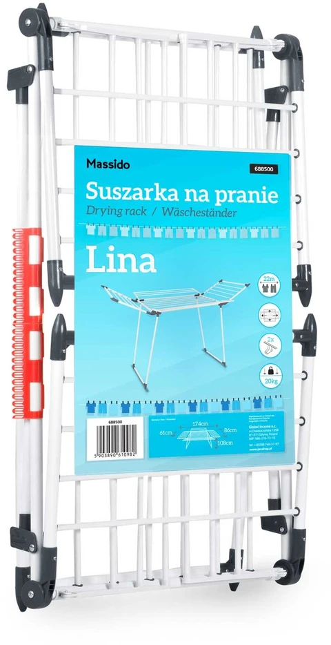 Massido Sulankstomas baltas skalbinių stovas Lina 22 m