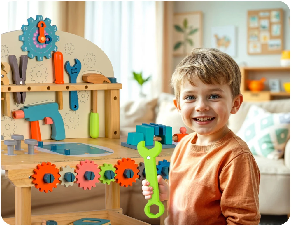 Medinės meistro dirbtuvės su įrankiais RK-876 Ricokids