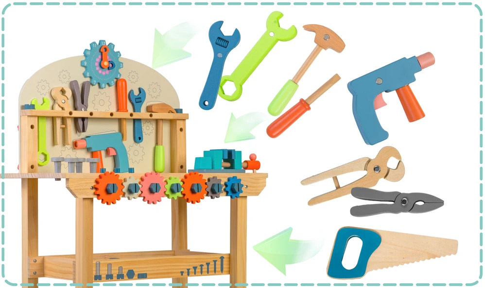 Medinės meistro dirbtuvės su įrankiais RK-876 Ricokids