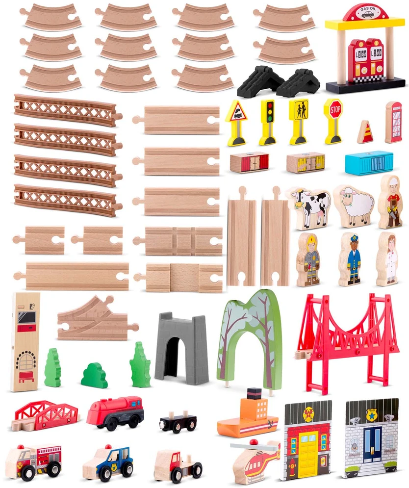 Medinis miesto traukinių rinkinys 100 dalių RK-879 Ricokids