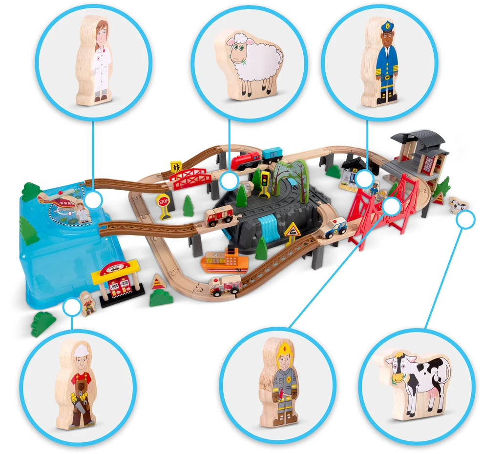 Medinis miesto traukinių rinkinys 100 dalių RK-879 Ricokids