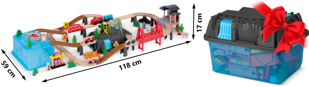 Medinis miesto traukinių rinkinys 100 dalių RK-879 Ricokids