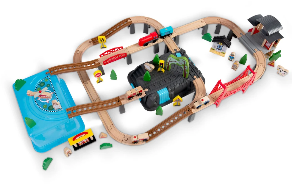 Medinis miesto traukinių rinkinys 100 dalių RK-879 Ricokids