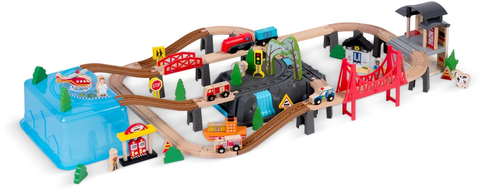 Medinis miesto traukinių rinkinys 100 dalių RK-879 Ricokids
