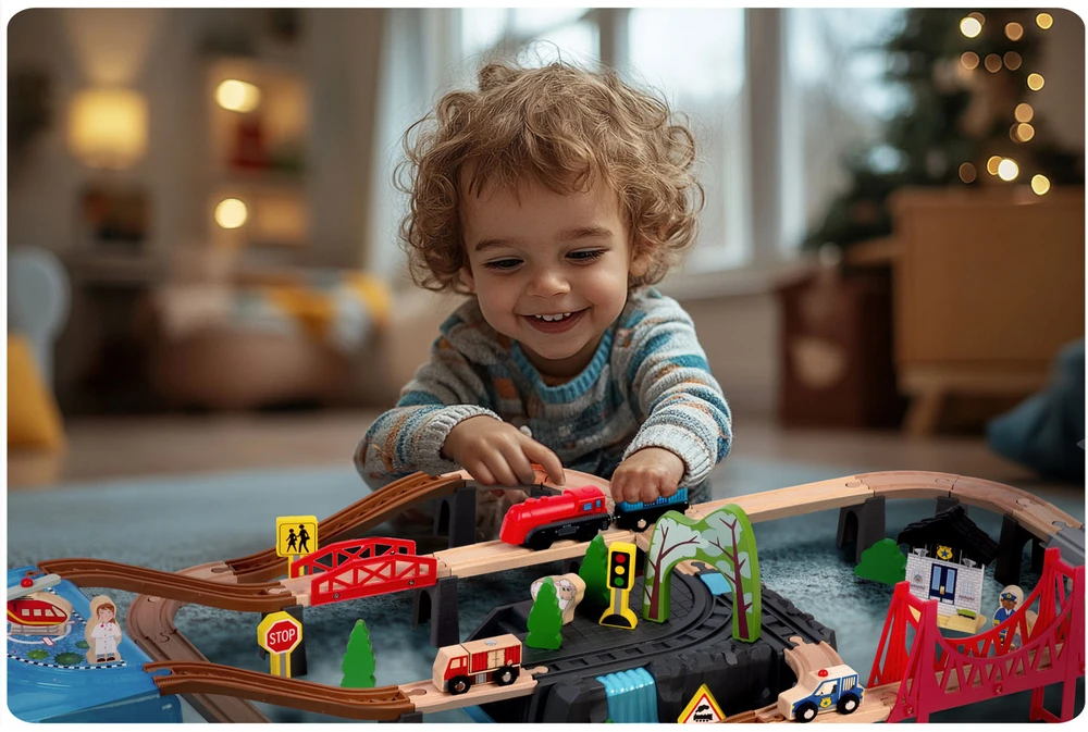 Medinis miesto traukinių rinkinys 100 dalių RK-879 Ricokids