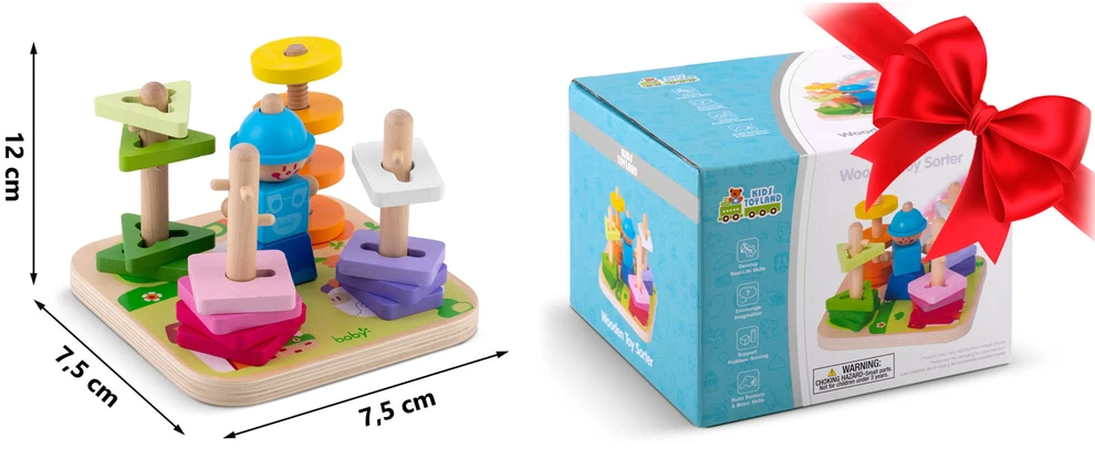 Medinė žaislinė rūšiuoklės dėlionė RK-866 Ricokids