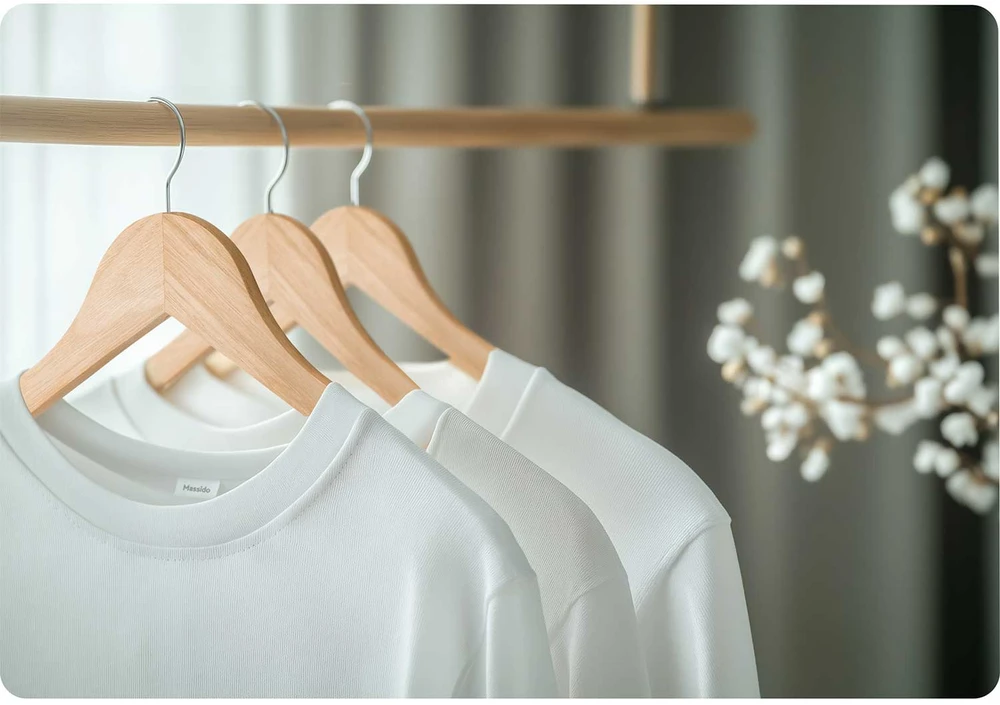 Mediniai drabužių pakabos 30 vnt. MS-858 Massido