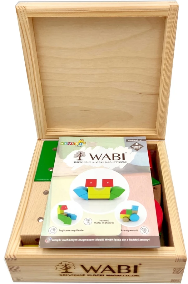 WABI medinės magnetinės kaladėlės 20 vnt.