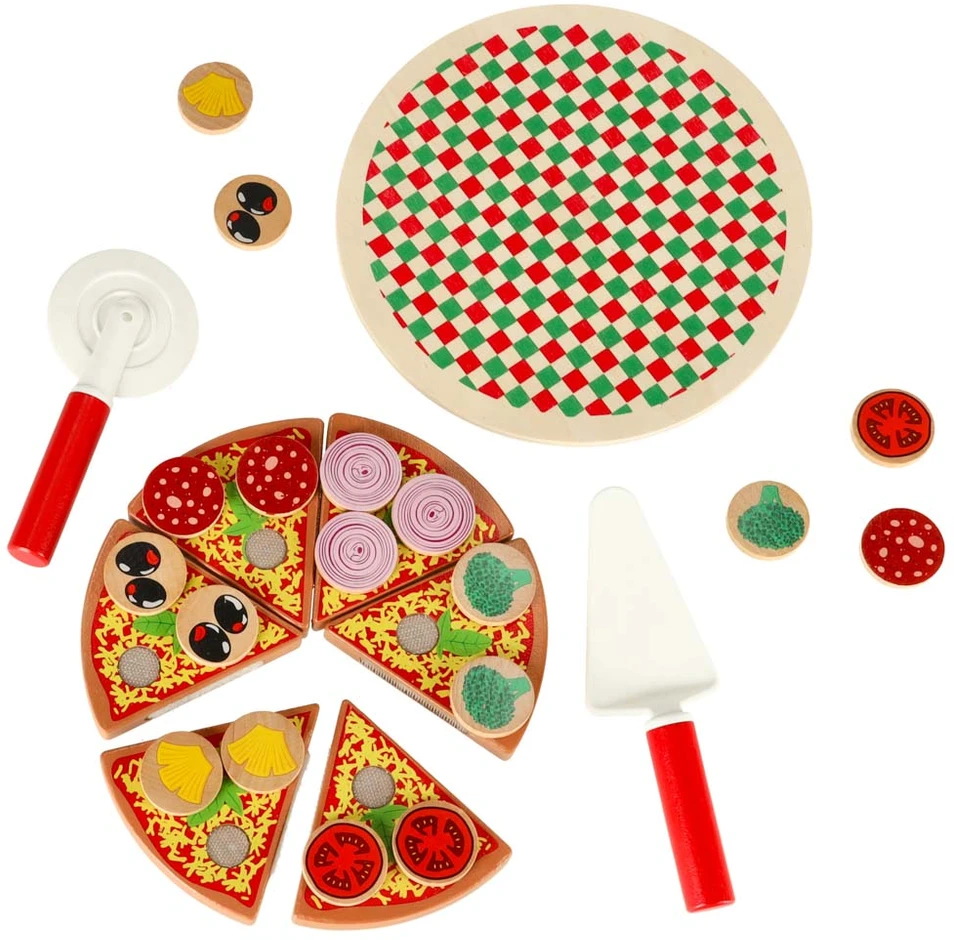 KIK Medinis žaidimų rinkinys Pizza su priedais