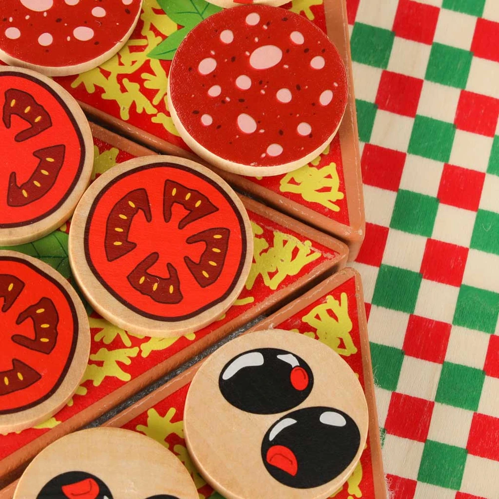 KIK Medinis žaidimų rinkinys Pizza su priedais
