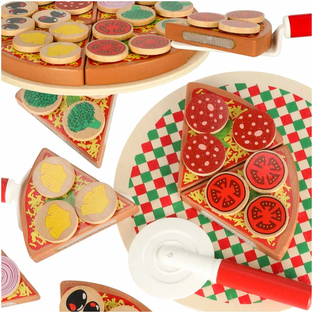 KIK Medinis žaidimų rinkinys Pizza su priedais
