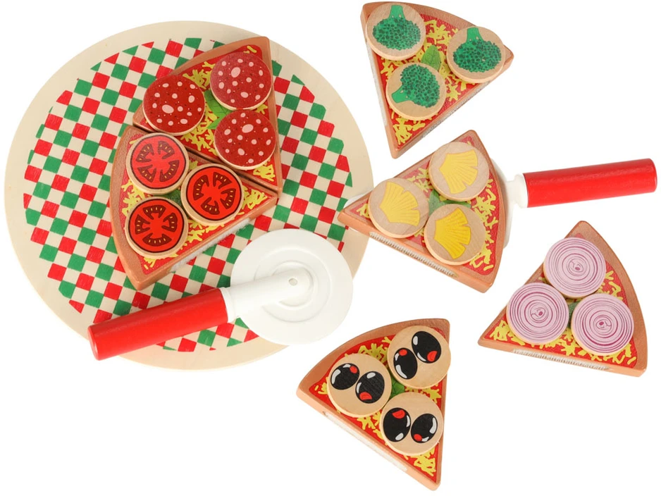 KIK Medinis žaidimų rinkinys Pizza su priedais