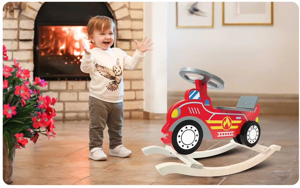 Medinis supamasis gaisrinės automobilis Ricokids