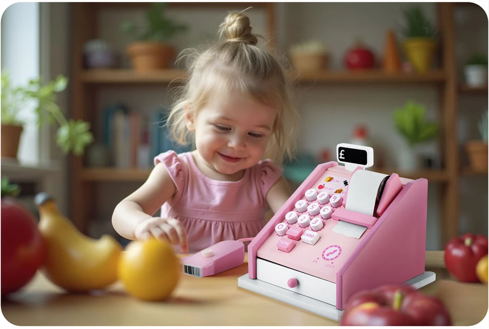 Medinis žaislinis kasos aparatas RK-868 Ricokids