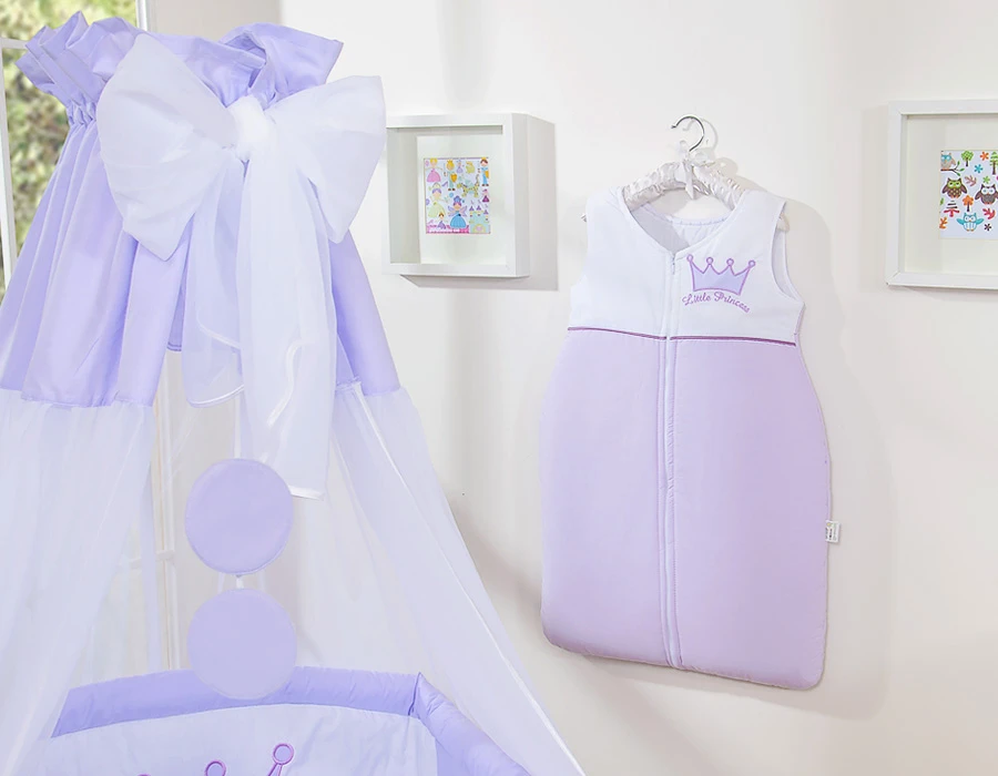 Medvilninis miegmaišis vaikams 6-12 mėn., vidutinio storio, visų sezonų, alyvinis Little Princess