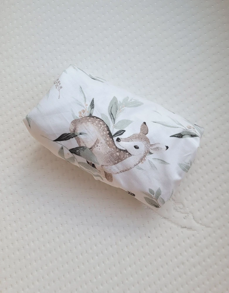 My Sweet Baby Medvilninis patalynės užvalkalas kūdikio lopšiui 75x35 cm, Woodland alyvinė
