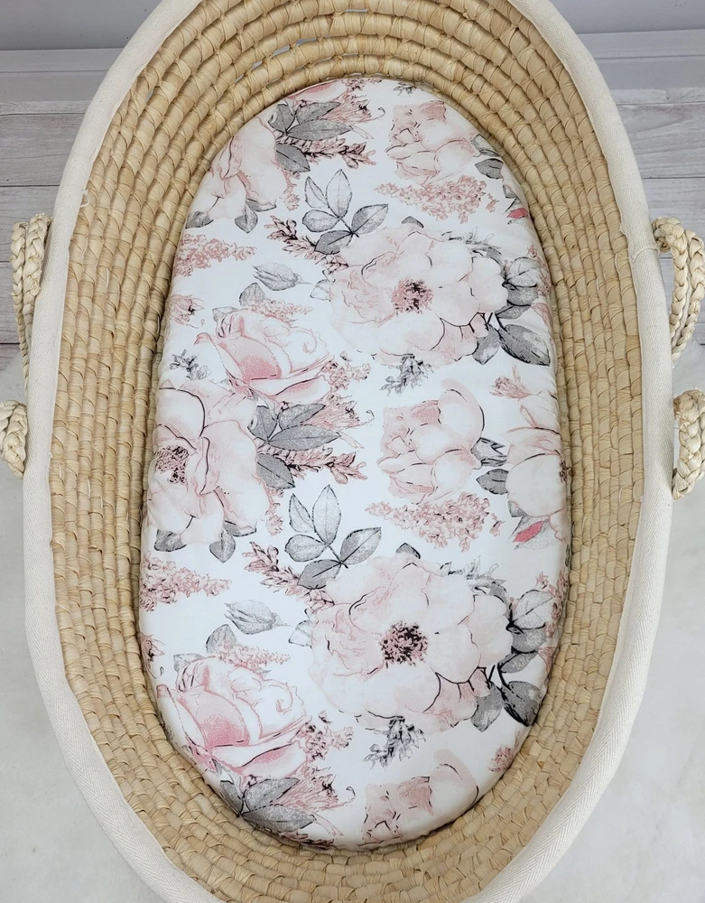 My Sweet Baby Medvilninis patalynės užvalkalas kūdikio lopšiui 75x35 cm, sepijos rožės