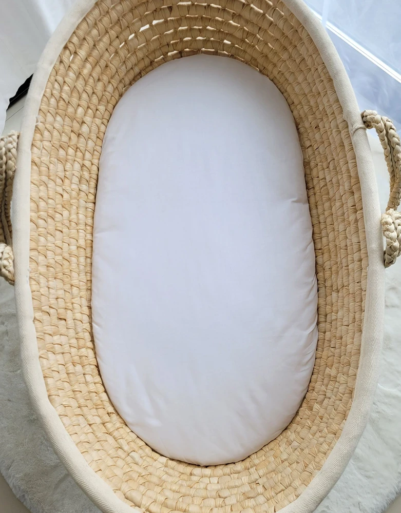 Medvilninis patalynės užvalkalas kūdikio lopšiui 75x35 cm baltas