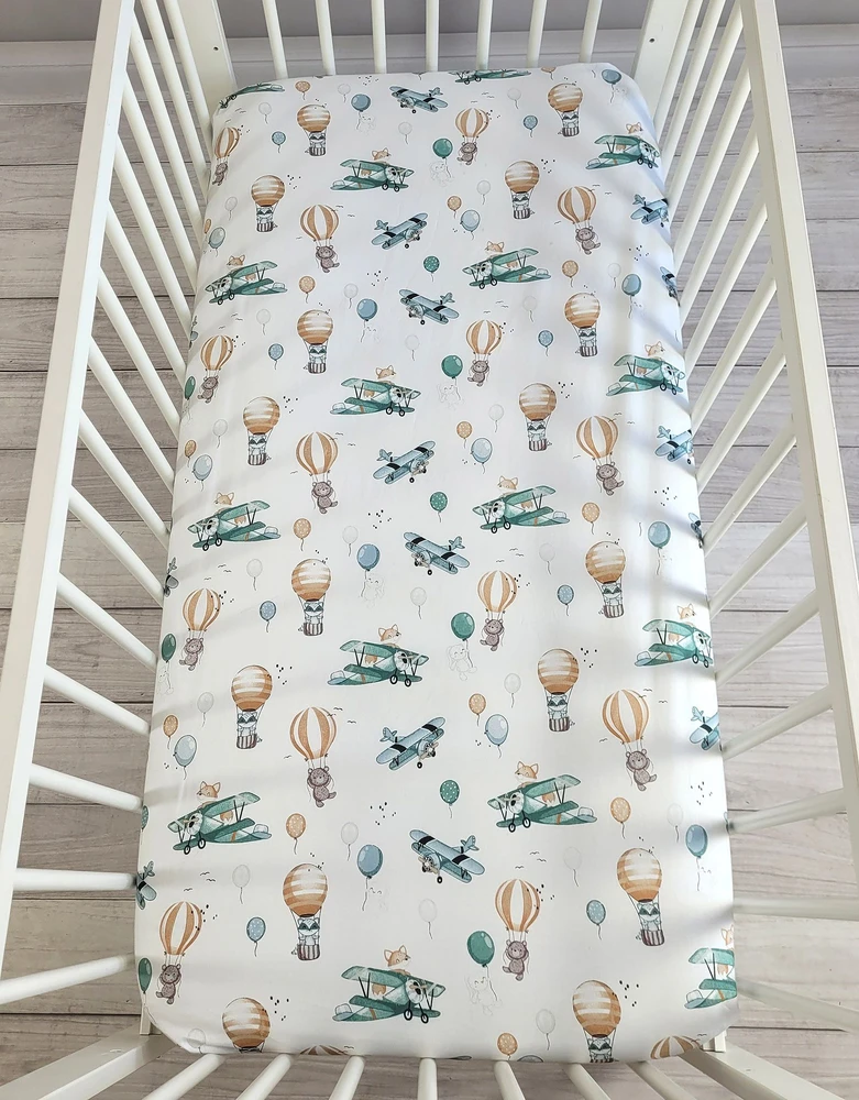 My Sweet Baby Paklodė kūdikiui su oro transporto raštais, medvilninė 120x60 cm
